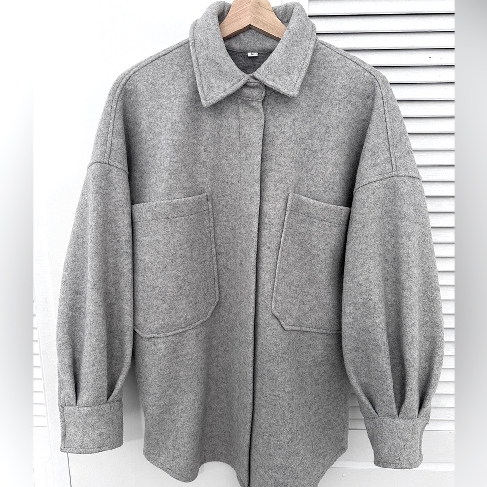 Grey oversized shacket